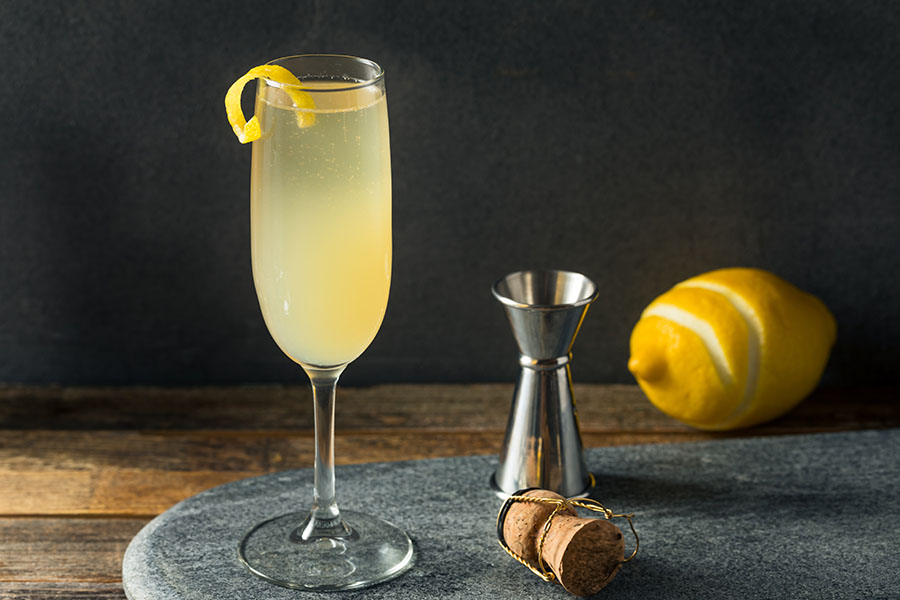 french 75 cocktail recept